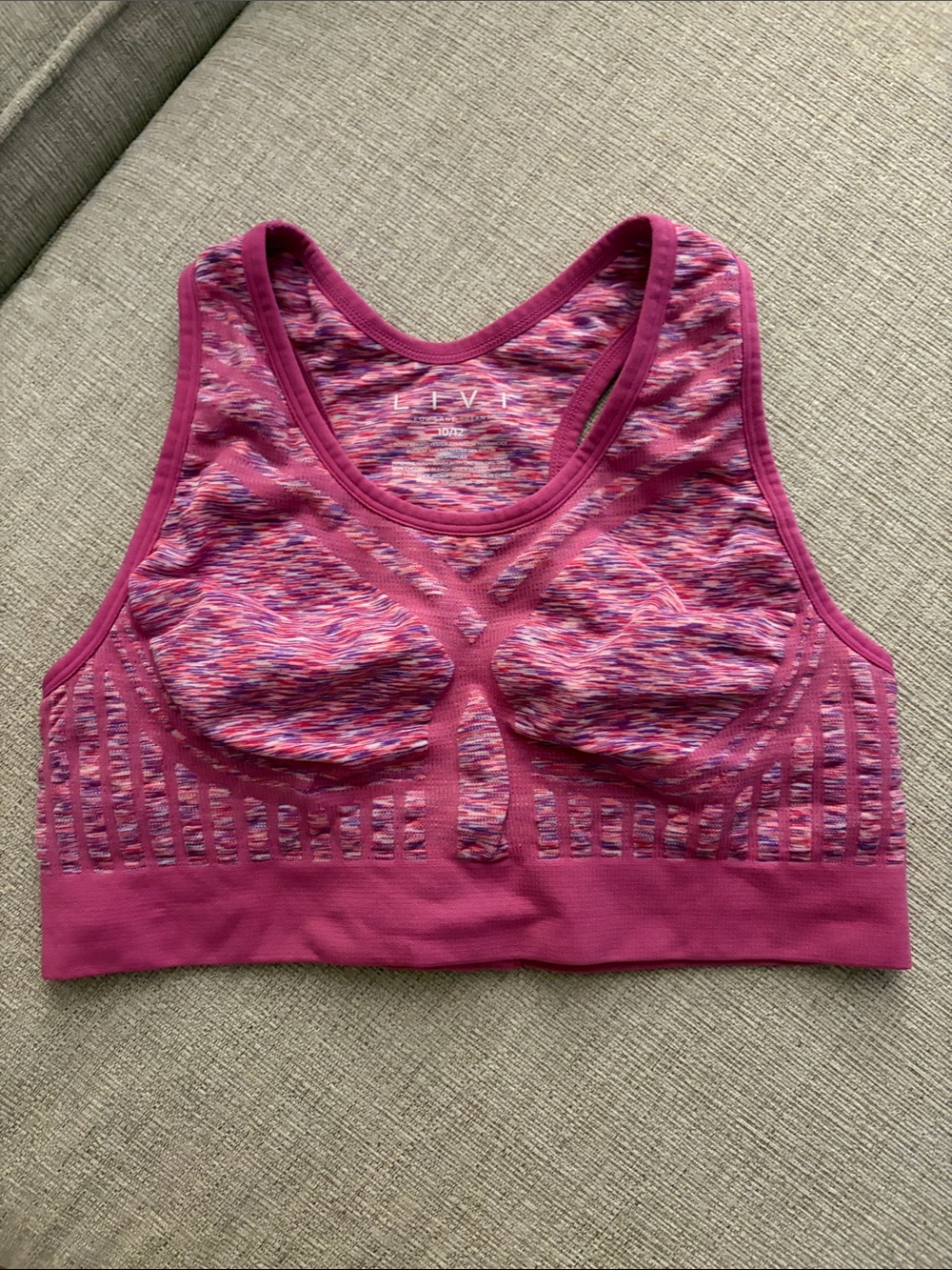 Lane Bryant Pink Multi Seamless Racerback Sports Bra